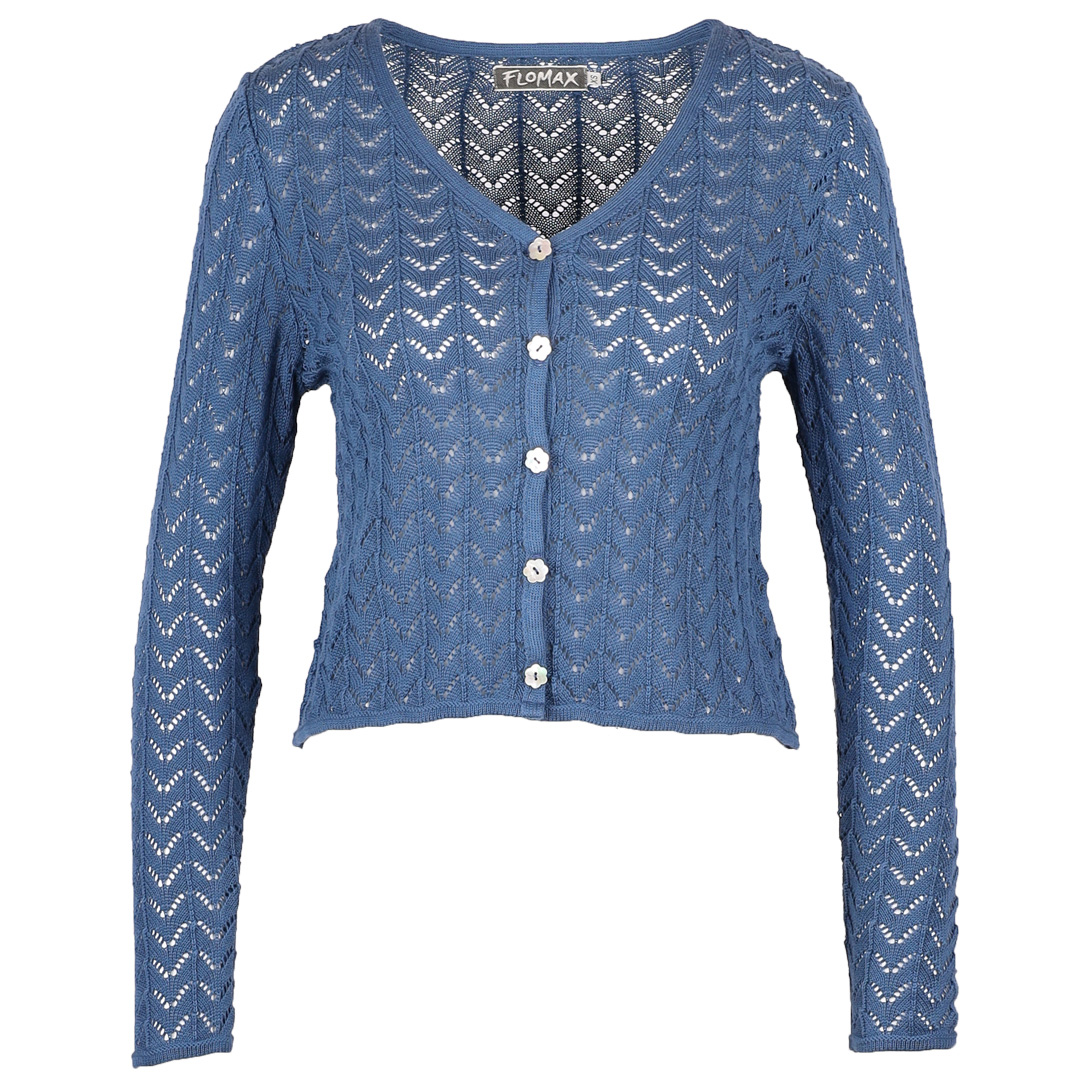 Flomax - Women's Ajour Kurzjacke Viola - Cardigan