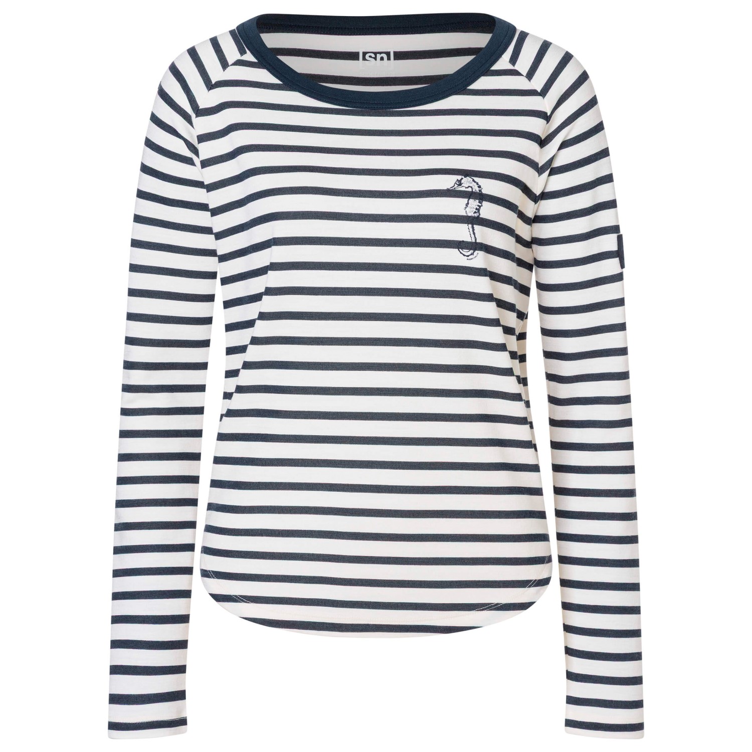 super.natural - Women's Sea Horse Stripe Bio Crew - Merinolongsleeve