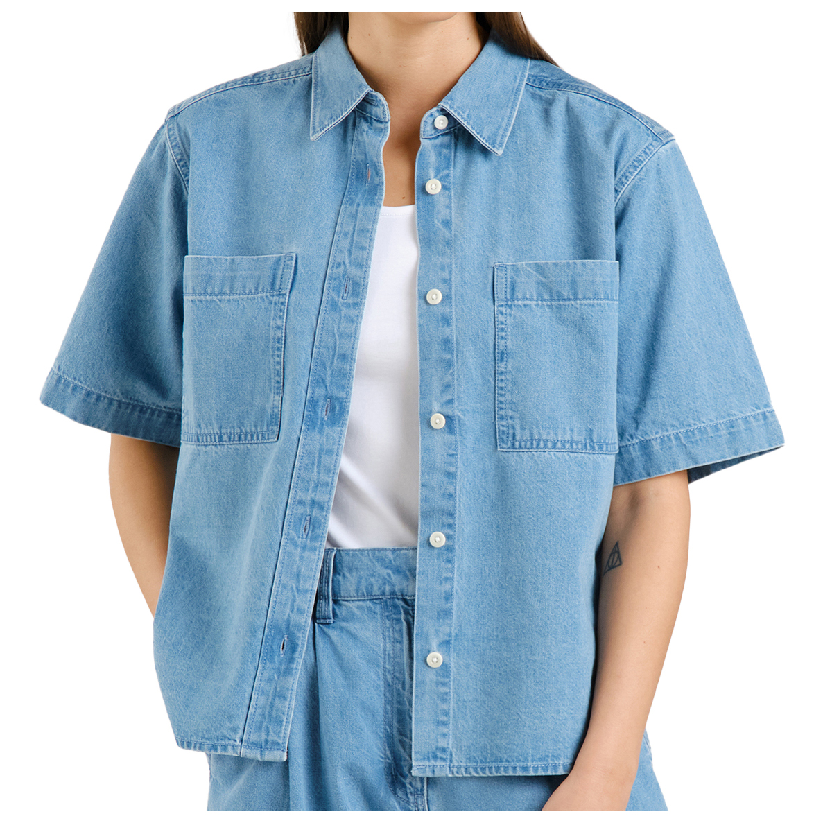 DEDICATED - Women's Shirt Stensvik Denim - Bluse DEDICATED - Women's Shirt Stensvik Denim - Bluse