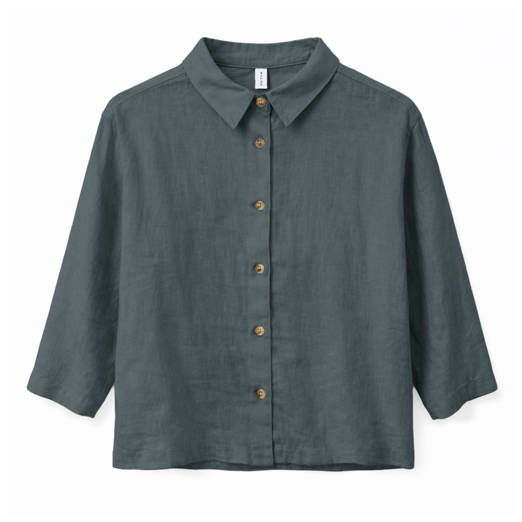 Mazine - Women's 3/4 Sleeve Linen Shirt - Bluse Mazine - Women's 3/4 Sleeve Linen Shirt - Bluse