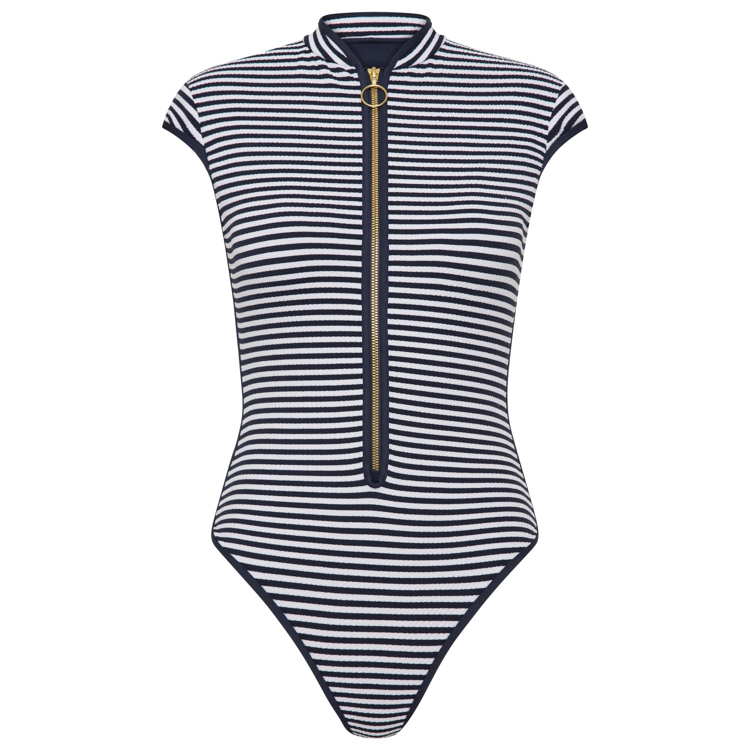 Seafolly - Clubhouse Cap Sleeve Zip Front One Piece - Badeanzug