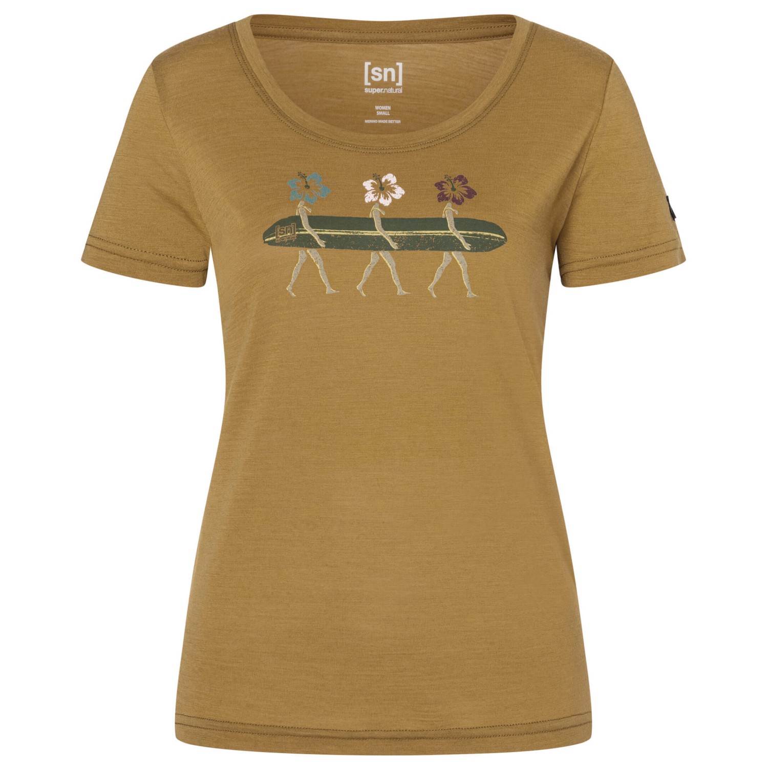 super.natural - Women's Surfing Flowers Tee - Merinoshirt